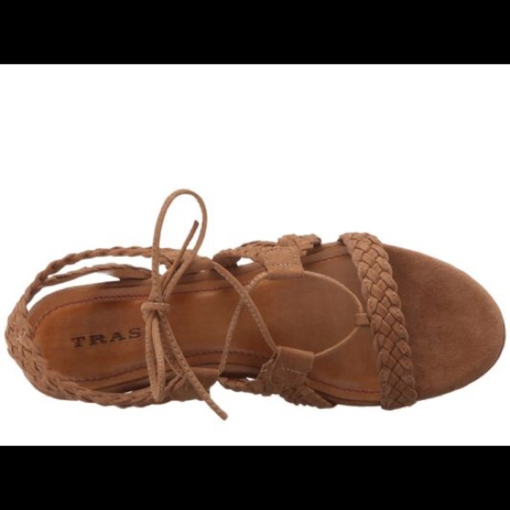 Trask Patrice camel wedges, 3 inch heel